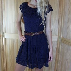 Blue lace dress